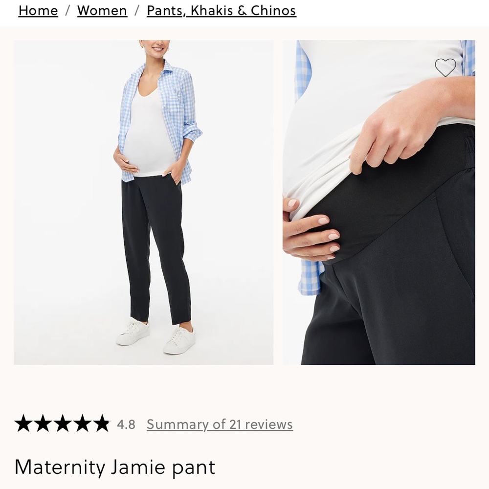 NWT J. Crew Maternity Jamie Pant, 18